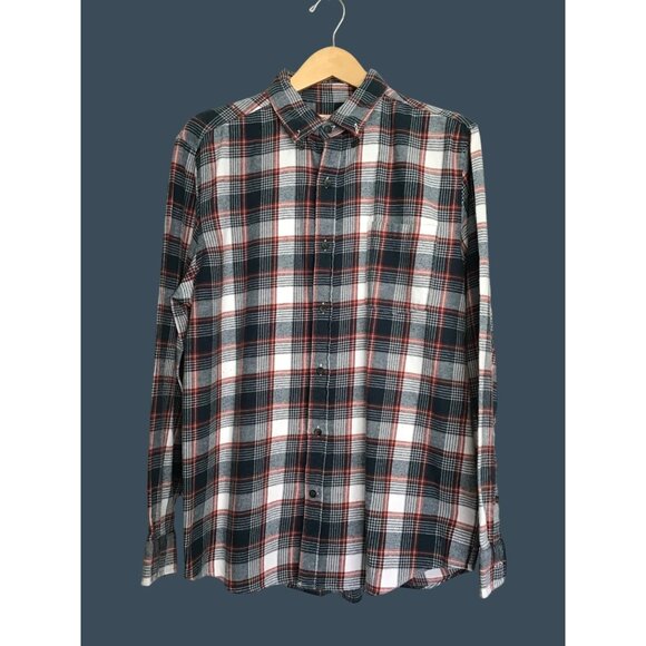 ST. JOHN'S BAY - MEN CHECKED 100% COTTON FLANNEL SHIRT SIZE LARGE - Picture 1 of 6